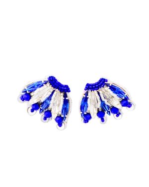 Main & Exchange Mini Fan Girl Earrings - Blue