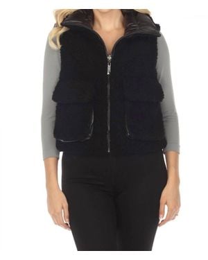 Belle Fare Lodi Faux Shearling Reversible Vest - Black
