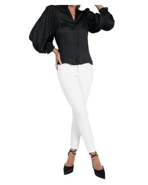 Love Token Lizzie Pleated Sleeve Blouse - Black