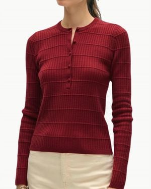 White + Warren Cashmere Textured Henley Top