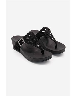Aetrex Tasha Sandals - Black