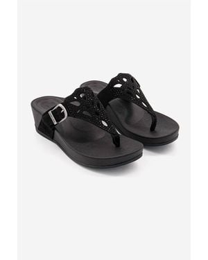Aetrex Tasha Sandals - Black
