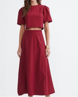 TCEC Suede Skirt Set - Red