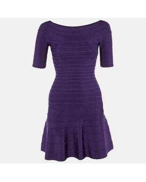 Hervé Léger Jersey Lisa Mini Dress - Purple