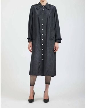 BATSHEVA Ruffle House Coat - Gray