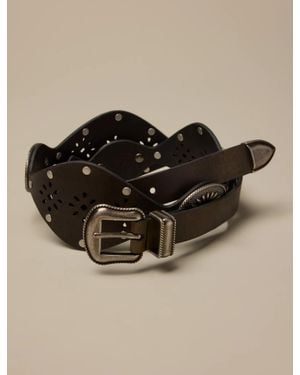 Lucky Brand Western Concho & Studded Belt - Brown