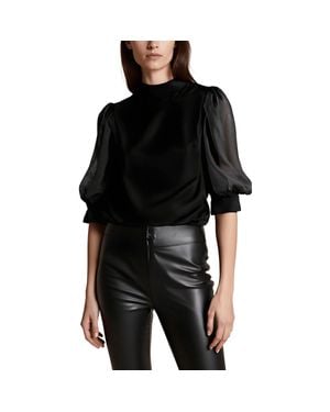 Ted Baker Micaeli Mixed Media Polyester Blouse - Black