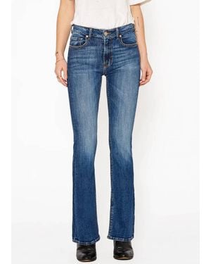 NOEND Grace Mid Rise Flare Jean - Blue