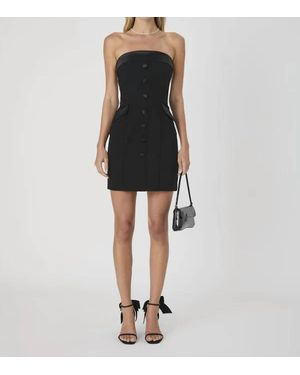 French Connection Gemma Satin Strapless Mini Dress - Black