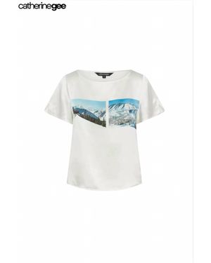 Catherine Gee Postcard Silk Tee - White