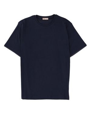 Herno Minimalistic Crew Neck Cotton T-Shirt - Blue