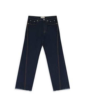 Lanvin Twisted Denim Baggy Straight-Fit Jeans - Blue