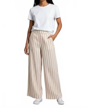 Dex Mid Rise Stripe Pants - White