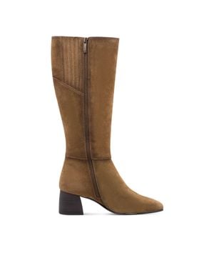 TMRS Tamaris Camel Leather Knee High Heel Riding Boots - Brown