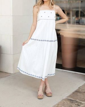 Creamon Celeste Midi Dress - White