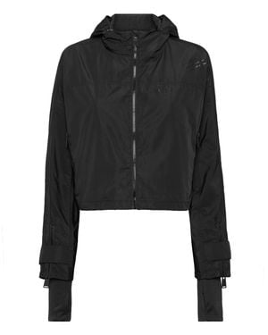 Philipp Plein Hooded Active Jacket Ls Scratch - Black