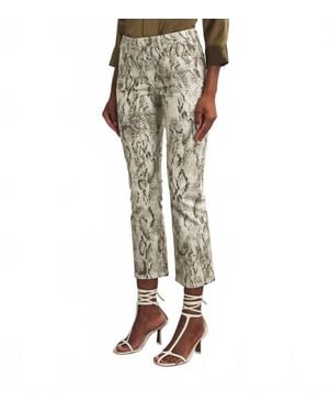 L'Agence Tati High Rise Crop Micro Boot Pants - Metallic