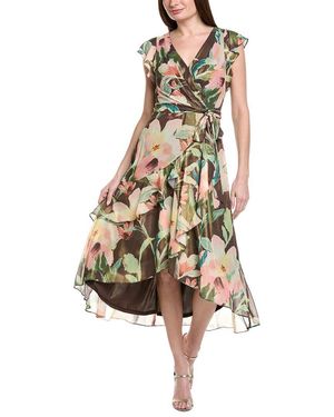princess polly baby blue dress Adrianna Papell Gown Women's Adrianna Papell Beaded Flutter Sleeve Gown  Papell Studio Dresses