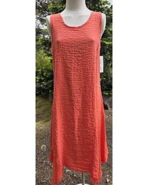 Luna Luz Seersucker Linen Sundress - Red
