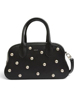 Bally Unda Satchel Leather 2Way Shoulder Bag - Black