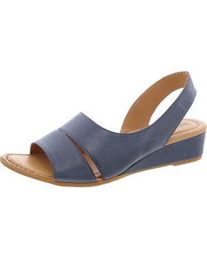 Born Crista Cushioned Footbed Leather Slingback Sandals - Blue