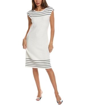 St. John Stripe Knit Dress - White