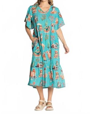 LulaLife Arriba Mini Frida Dress - Blue