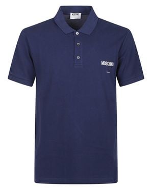 Moschino Short Sleeve Cotton Polo Shirt - Blue