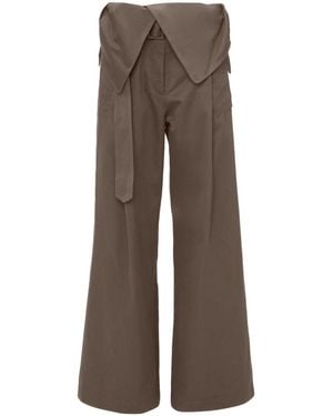 JW Anderson Fold-Over Trench Pants - Brown