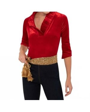Gretchen Scott Ruffneck Top - Red