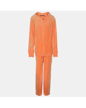 424 Marina Sport By Marina Rinaldi Jersey Hoodie And Sweatpants Set - Orange