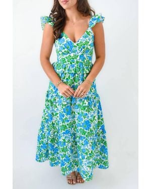 Sugarlips Bivore Floral Tiered Maxi Dress - Blue