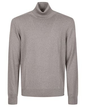 Fay Fine-Knit Virgin Wool Turtleneck Sweater - Gray