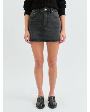 DAZE Denim Malibu Mid Waist Mini Skirt - Black