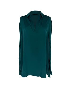 Max Mara V-Neck Blouse - Green