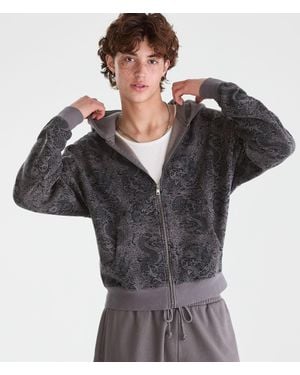 Aéropostale Cloud Soft Dragon & Koi Boxy Full-Zip Hoodie - Black