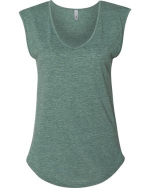Next Level Festival Sleeveless Deep V-Neck T-Shirt - Green