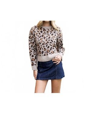 Thml Leopard Print Knit Sweater - Black