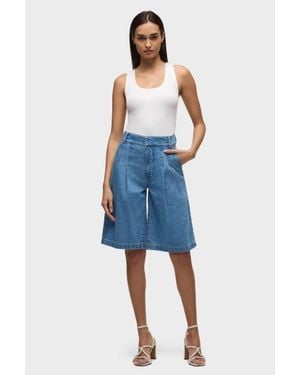 Hudson Jeans Clean Front Pleated Bermuda Short - Blue