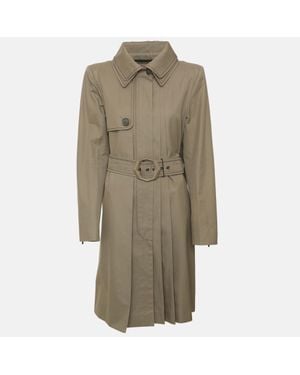 Sportmax Khaki Gabardine Trench Coat - Natural