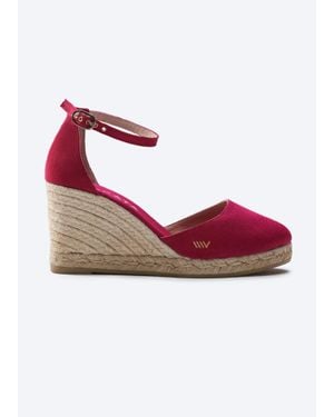VISCATA Estartit Limited Edition Canvas Espadrille Wedges - Red