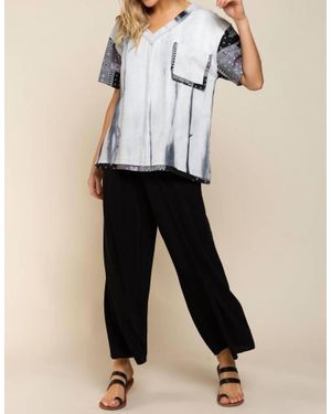 Pol Paisley Pocket Top - Natural