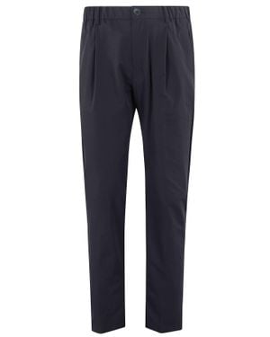 Herno Seersucker Drawstring Straight-Leg Pants - Blue