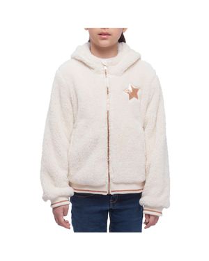 Rokka&Rolla Girl's Faux Shearling Jacket Fleece Warm Coat - Natural