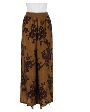 Uma Wang Multicolor Dark Floral Print Wide-Leg Pants - Brown