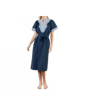 Thml Marin Belted Midi Dress - Blue