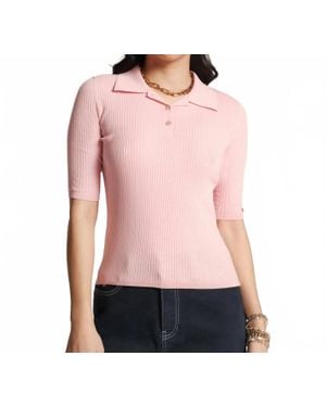 Frances Valentine Krissy Rib Polo - Pink