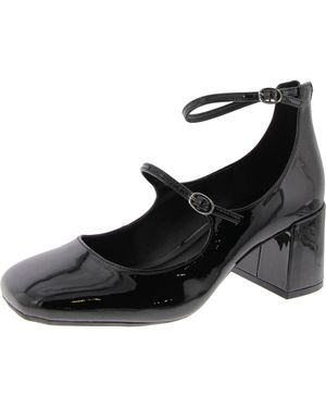 On 34th Tonii Patent Square Toe Mary Jane Heels - Black