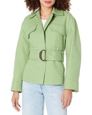 Vince Belted Sahariene Long Sleeve Jacket - Green