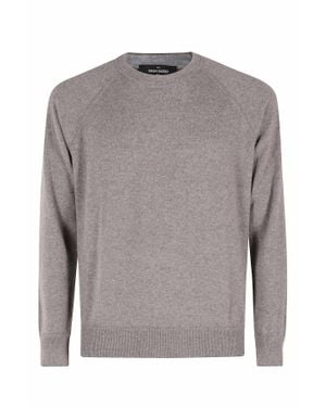 Gran Sasso Raglan Sleeve Crewneck Cashmere Sweater - Gray